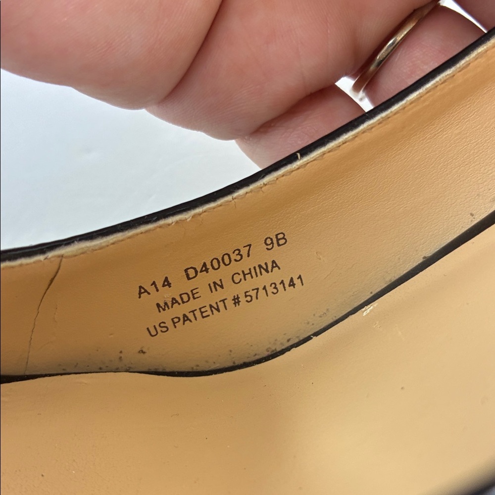 Cole Haan Black Patent Peep-Toe Heels Nike Colab 9B Classic Pumps Work Party - Picture 6 of 9